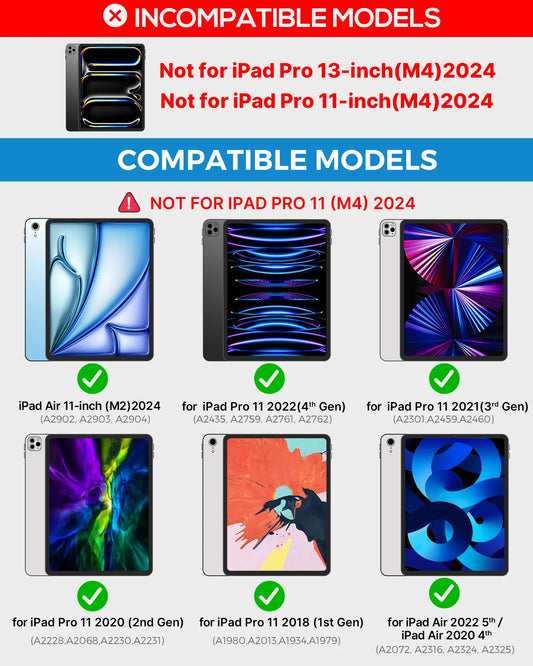 Keyboard Case with Trackpad for Ipad Air 11-Inch (M2, 2024), Ipad Pro 11 2022 & Ipad Air 5Th & 4Th Gen 10.9-Inch, 360Β° Wireless Backlit Keyboard with Pencil Holder (Pink)