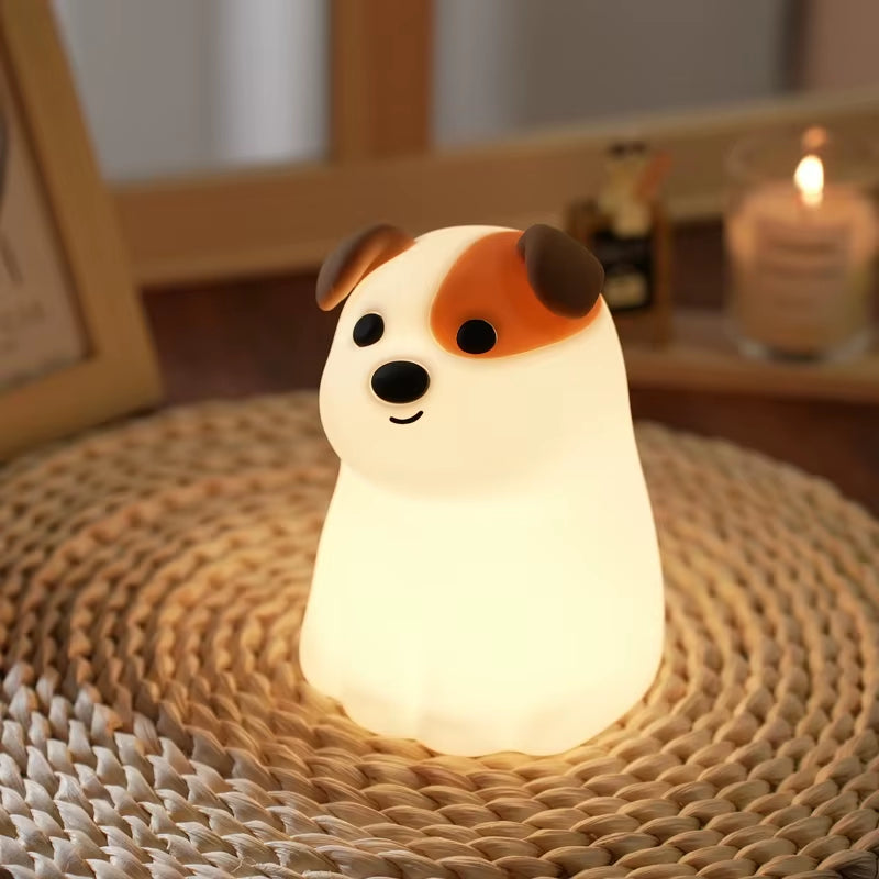 Cute Animal Silicone Night Light Fox Frog Nursery Sleeping Lamp Rechargable Duck Touch Sensor beside Lamp for Bedroom Decor