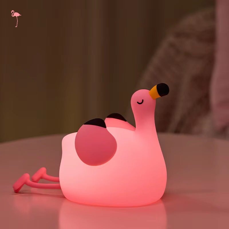 Cute Animal Silicone Night Light Fox Frog Nursery Sleeping Lamp Rechargable Duck Touch Sensor beside Lamp for Bedroom Decor