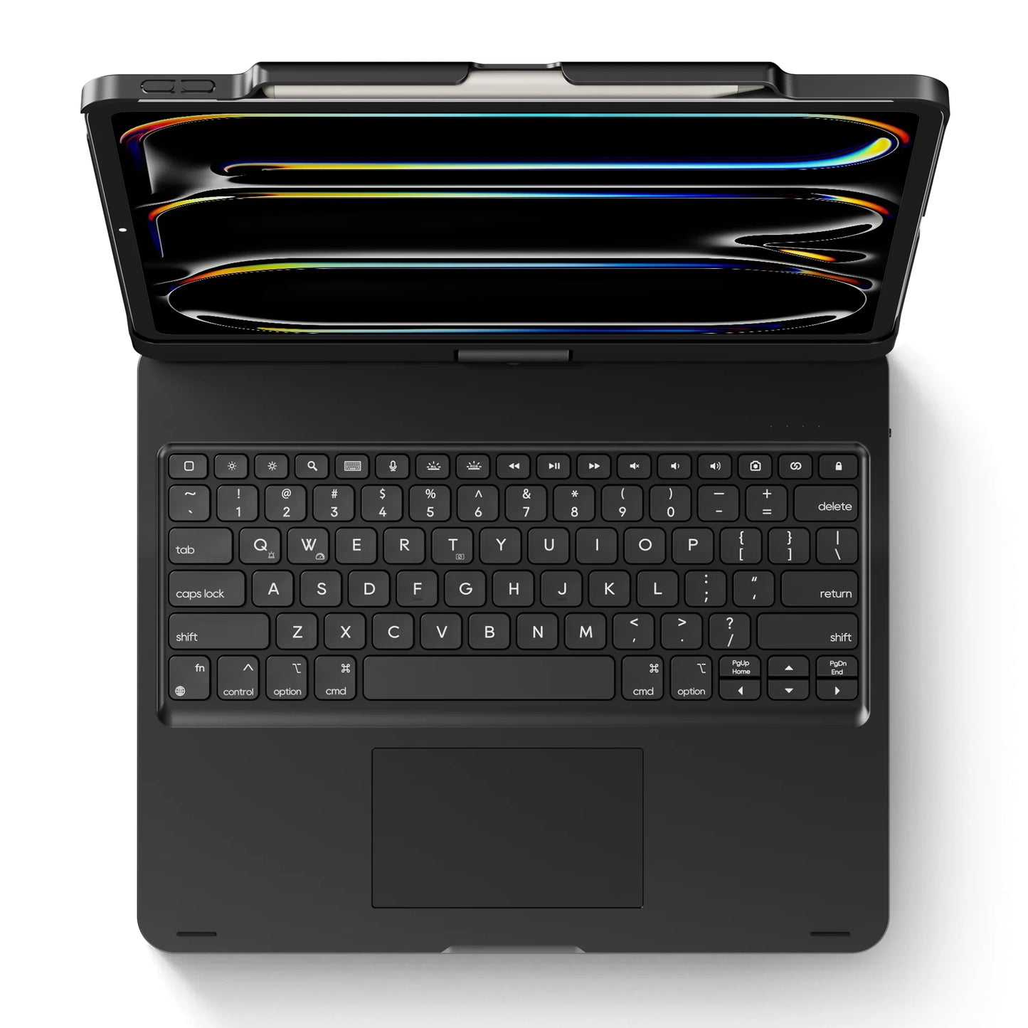 Wireless Keyboard Case Compatible with 2025 Ipad Air 13-Inch (M3-M2) & Ipad Pro 13" M4, Ipad Pro 12.9-Inch (6Th-3Rd Gen): Rotatable Pencil Holder Multi-Touch Trackpad RGB Backlit Black