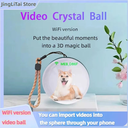 3D Crystal Ball DIY LCD Video Player WIFI Playback Photo Display Electronic Ball Suitable for Concert Fans Gift