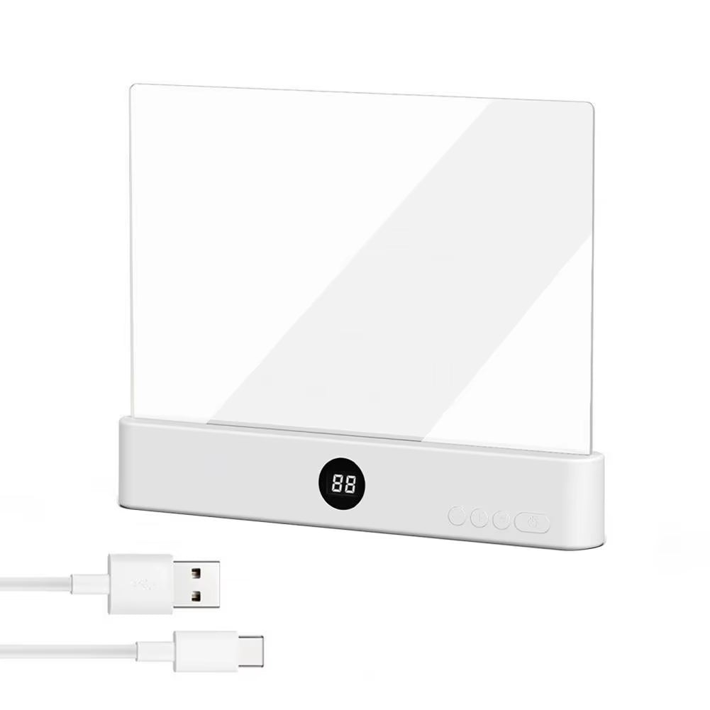 Ravel Reading Lamp Book Light Rechargeable Clear LED Flat Reading Light Dimmable Panel Plate Lamp 3 Colors Timer Full Page Light