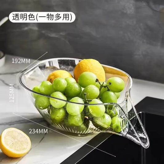 Multifunctional Drain Basket Drain Bowl Household Sink Vegetable Basin Kitchen Washing Fruit Plate Plastic