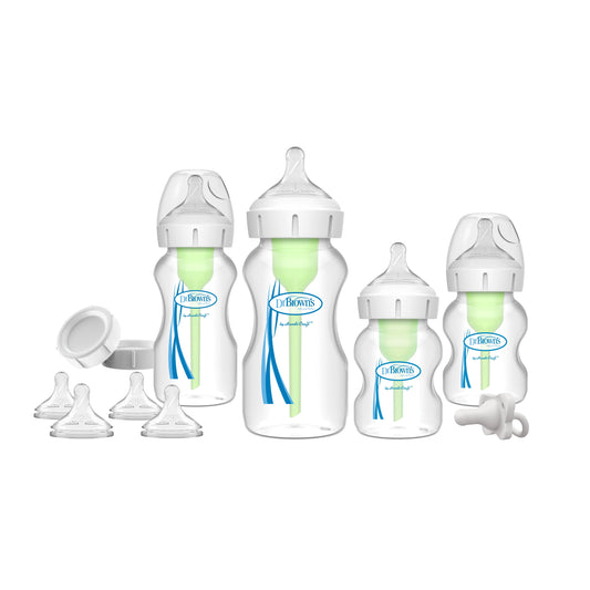Natural Flow Anti-Colic Options+ Wide-Neck Baby Bottle Essentials Gift Set, BPA Free 0M+