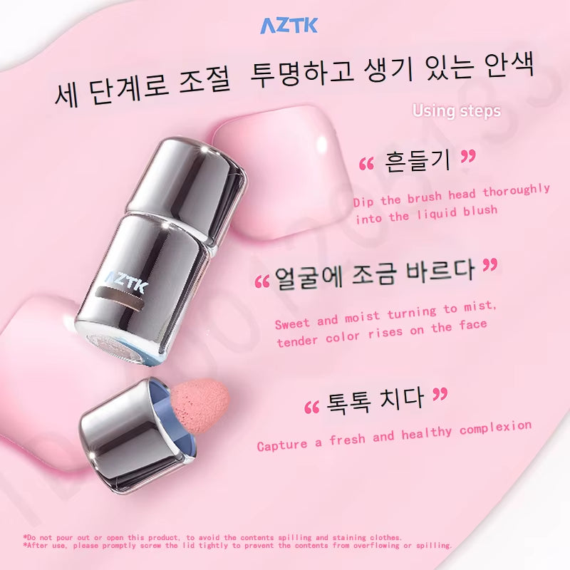 AZTK Blusher Color Face Makeup Rendering Liquid Blush JC04 Moisturizer Longlasting Beauty Expands Contracts Cheek Cosmetics