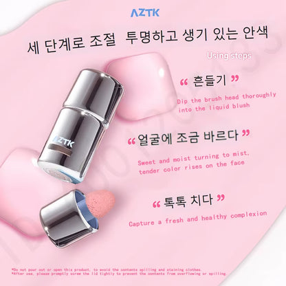 AZTK Blusher Color Face Makeup Rendering Liquid Blush JC04 Moisturizer Longlasting Beauty Expands Contracts Cheek Cosmetics