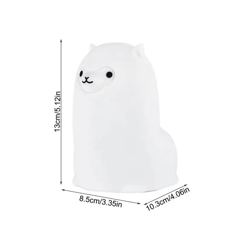 LED Night Light Touch Sensor RGB LED Alpaca Night Light USB Rechargeable Silicone Lamp for Children Baby Toy Festival Gift