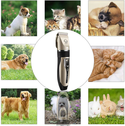 Rechargeable Cordless Pet Shaver,Low Noise Dog Clippers with Scissor Comb,Electric Quiet Pet Grooming Set for Dogs and Cats