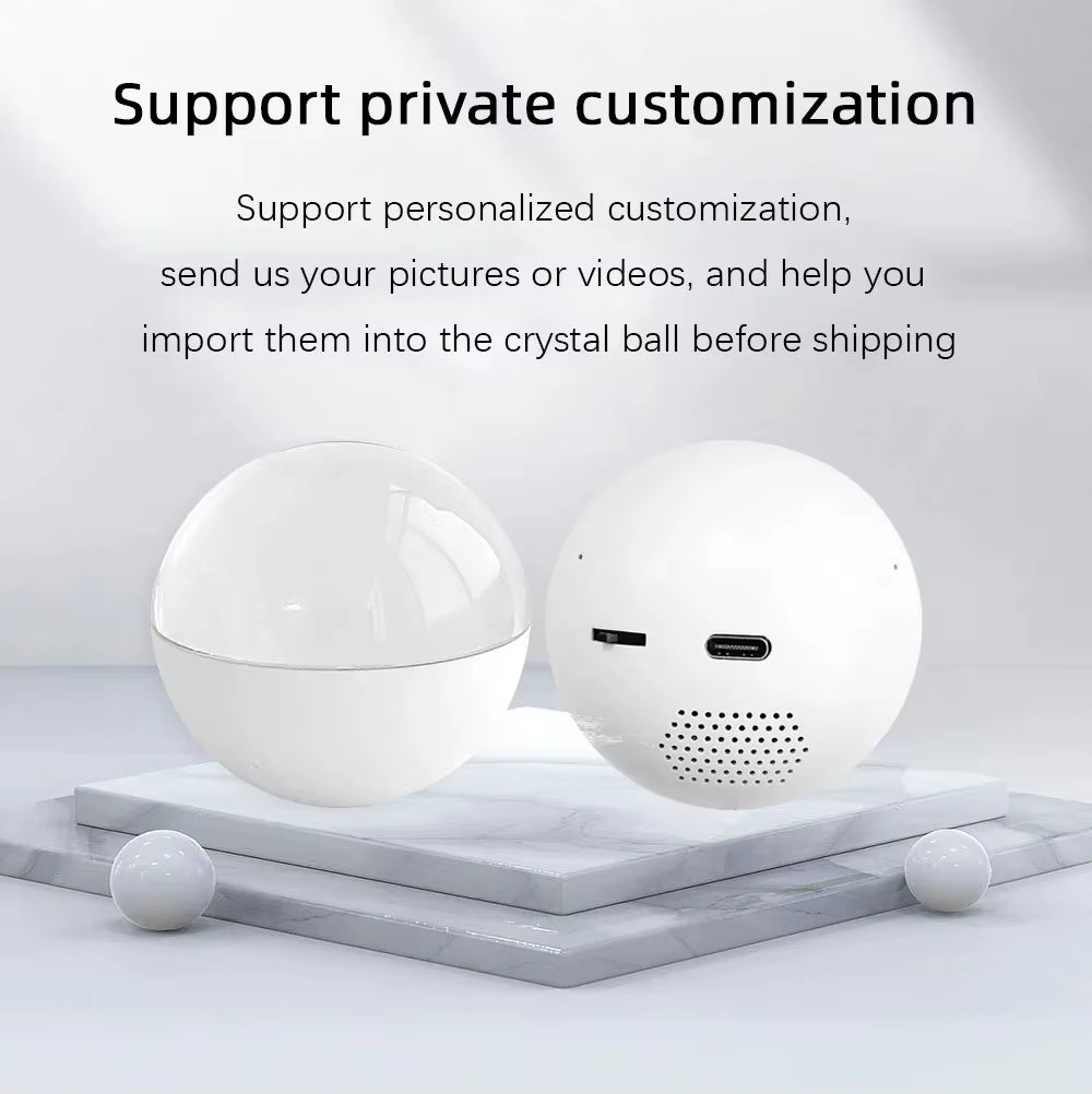 3D Crystal Ball DIY LCD Video Player WIFI Playback Photo Display Electronic Ball Suitable for Concert Fans Gift