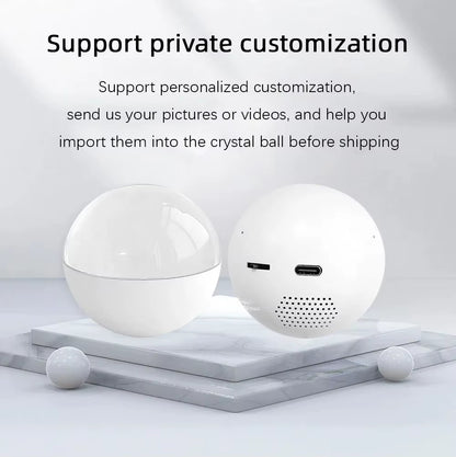 3D Crystal Ball DIY LCD Video Player WIFI Playback Photo Display Electronic Ball Suitable for Concert Fans Gift