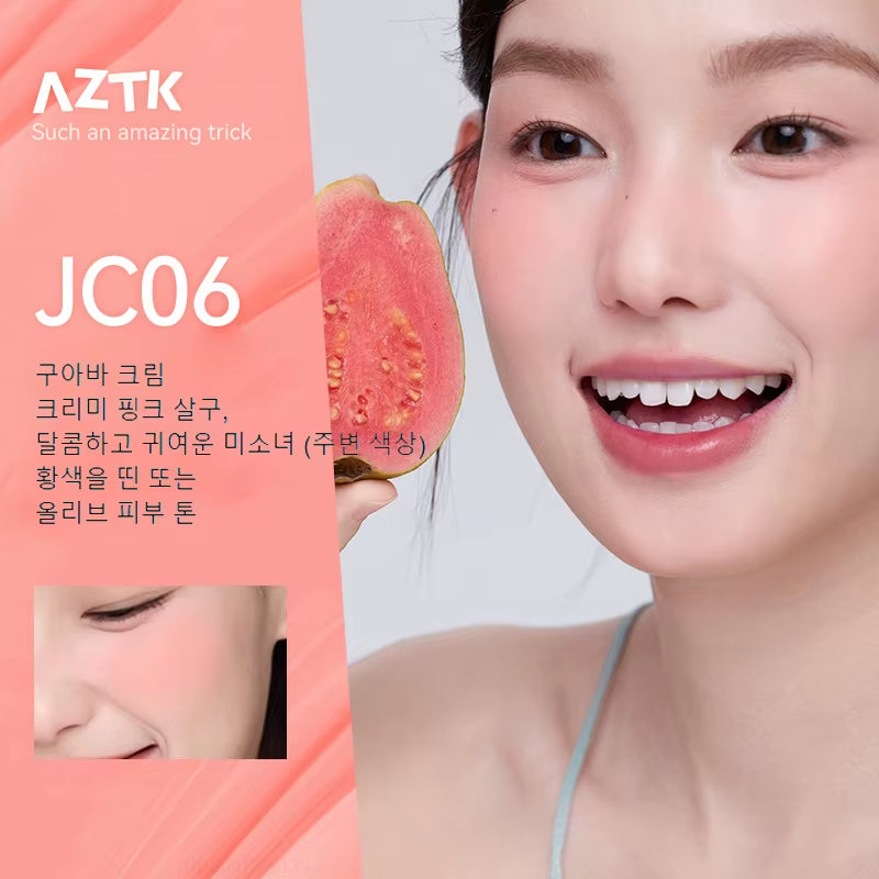 AZTK Blusher Color Face Makeup Rendering Liquid Blush JC04 Moisturizer Longlasting Beauty Expands Contracts Cheek Cosmetics