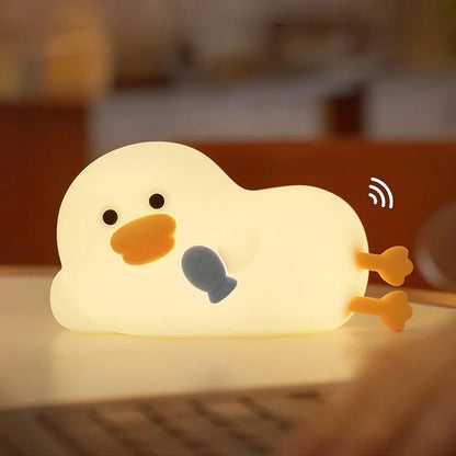 Penguin Silicone Night Light Soft Nursery Nightlight Dimmable LED Squishy Novelty Animal Bedside Lamp for Gifts