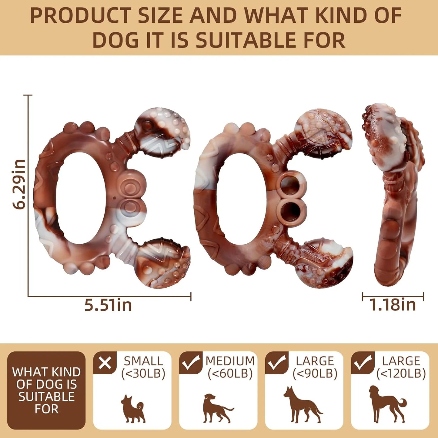 Dog Toys for Aggressive Chewers Dog Toy Interactive Dog Toys for Large Dog Chew Toys for Aggressive Chewers,Dinosam Indestructible Dog Toy for Medium Large Dogs