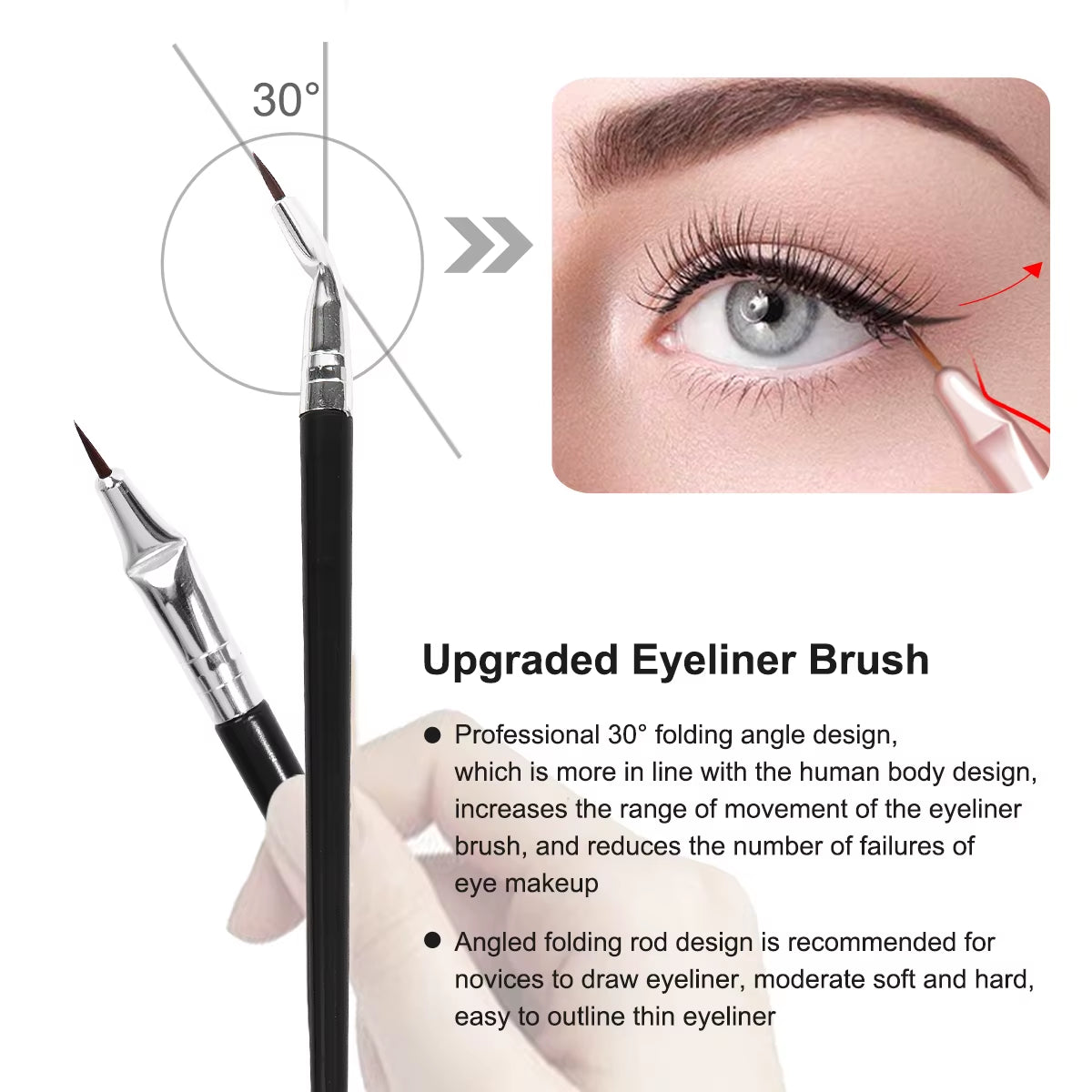4PCS Professional Eyes Makeup Brush Set Eyeshadow Eyebrow Brush Blade Eyeliner Contour Makeup Brushes Makeup Tool