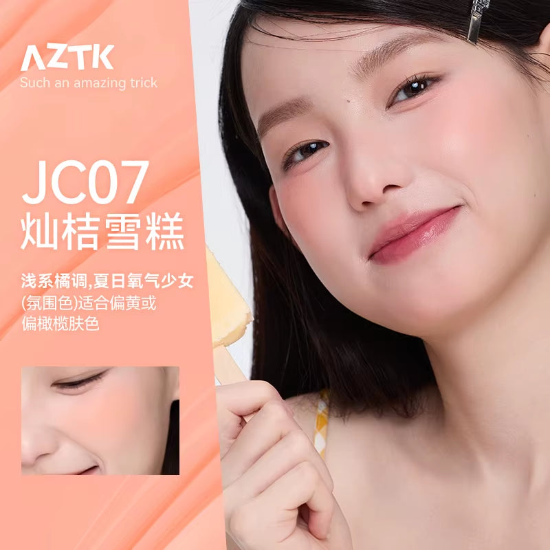 AZTK Blusher Color Face Makeup Rendering Liquid Blush JC04 Moisturizer Longlasting Beauty Expands Contracts Cheek Cosmetics