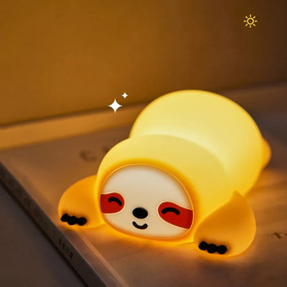 Cute Animal Silicone Night Light Fox Frog Nursery Sleeping Lamp Rechargable Duck Touch Sensor beside Lamp for Bedroom Decor