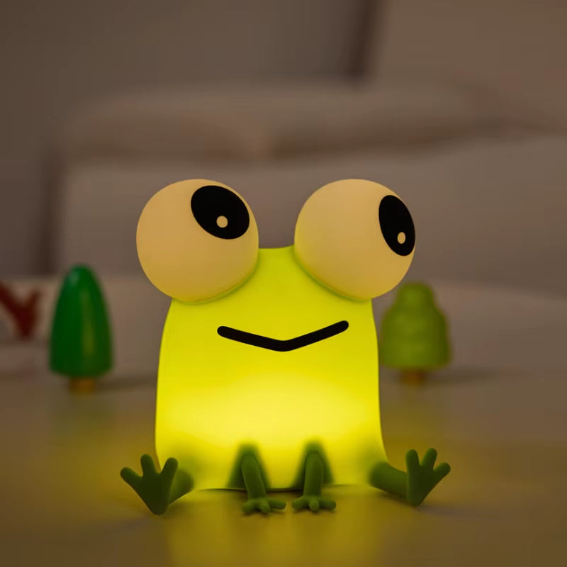 Cute Animal Silicone Night Light Fox Frog Nursery Sleeping Lamp Rechargable Duck Touch Sensor beside Lamp for Bedroom Decor