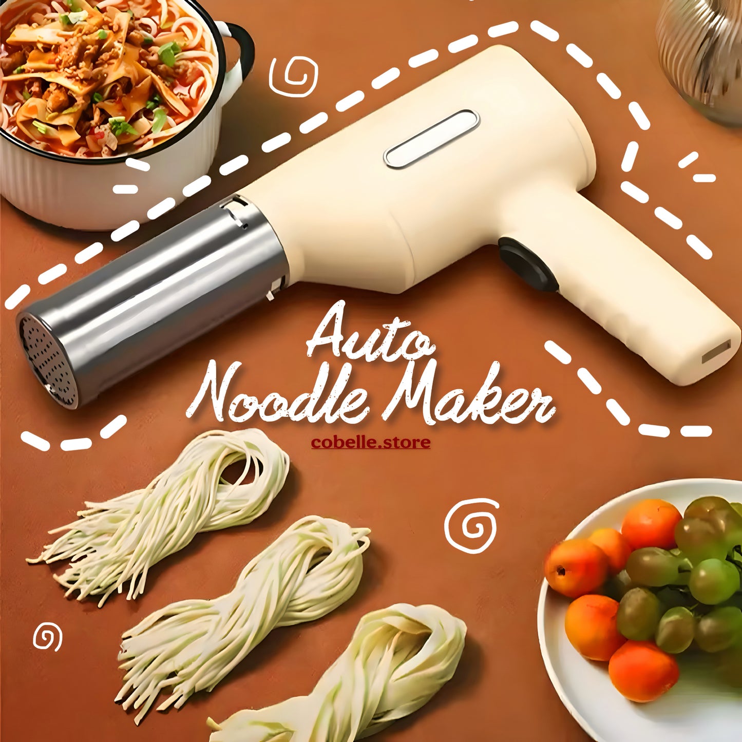 Auto Noodle Maker for Kitchen- 5 Pasta Shapes