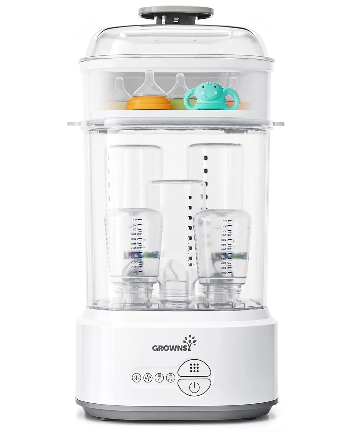 Bottle Sterilizer and Dryer for Baby Bottles, Electric Steam Sterilization Machine,Pacifiers, Pump Parts,Toys White