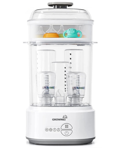 Bottle Sterilizer and Dryer for Baby Bottles, Electric Steam Sterilization Machine,Pacifiers, Pump Parts,Toys White