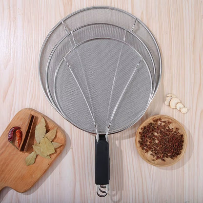 Anti Splatter Grease Splatter Screen Durable Cooking Frying Kitchen Tools Splash Cover Stainless Steel Guard Oil Net