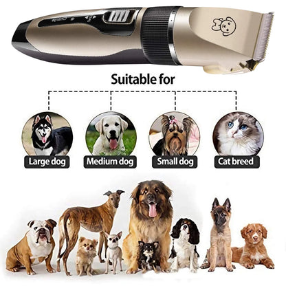 Rechargeable Cordless Pet Shaver,Low Noise Dog Clippers with Scissor Comb,Electric Quiet Pet Grooming Set for Dogs and Cats