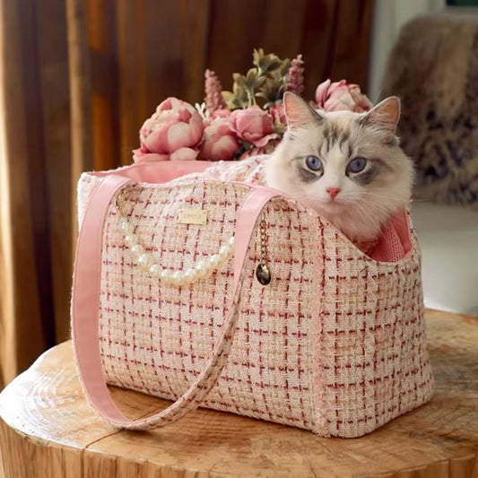 Luxury Design Pet Carrier Puppy Kitten Handbag Outdoor Dog Accessories Tote Bag for Cats Small Dogs Elegant Carrier Bag