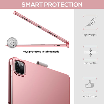 Keyboard Case with Trackpad for Ipad Air 11-Inch (M2, 2024), Ipad Pro 11 2022 & Ipad Air 5Th & 4Th Gen 10.9-Inch, 360° Wireless Backlit Keyboard with Pencil Holder (Pink)