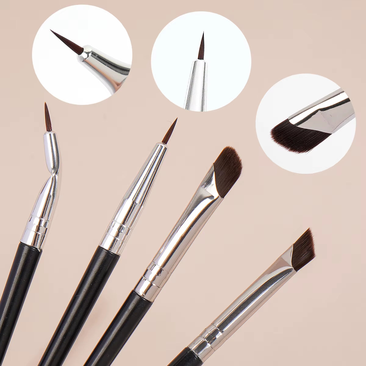 4PCS Professional Eyes Makeup Brush Set Eyeshadow Eyebrow Brush Blade Eyeliner Contour Makeup Brushes Makeup Tool